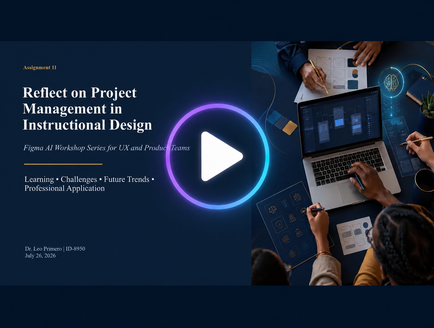 Preview of the narrated Reflection on Project Management in Instructional Design.